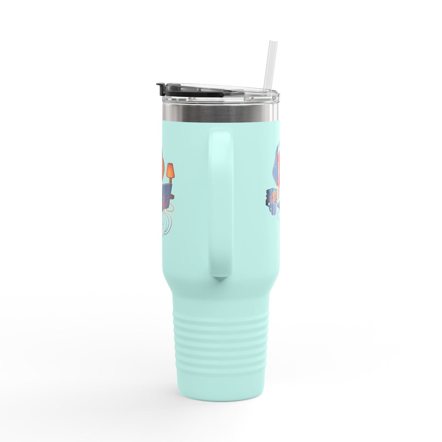40oz Premium Insulated Travel Mug – Stainless Steel with Straw & Lid