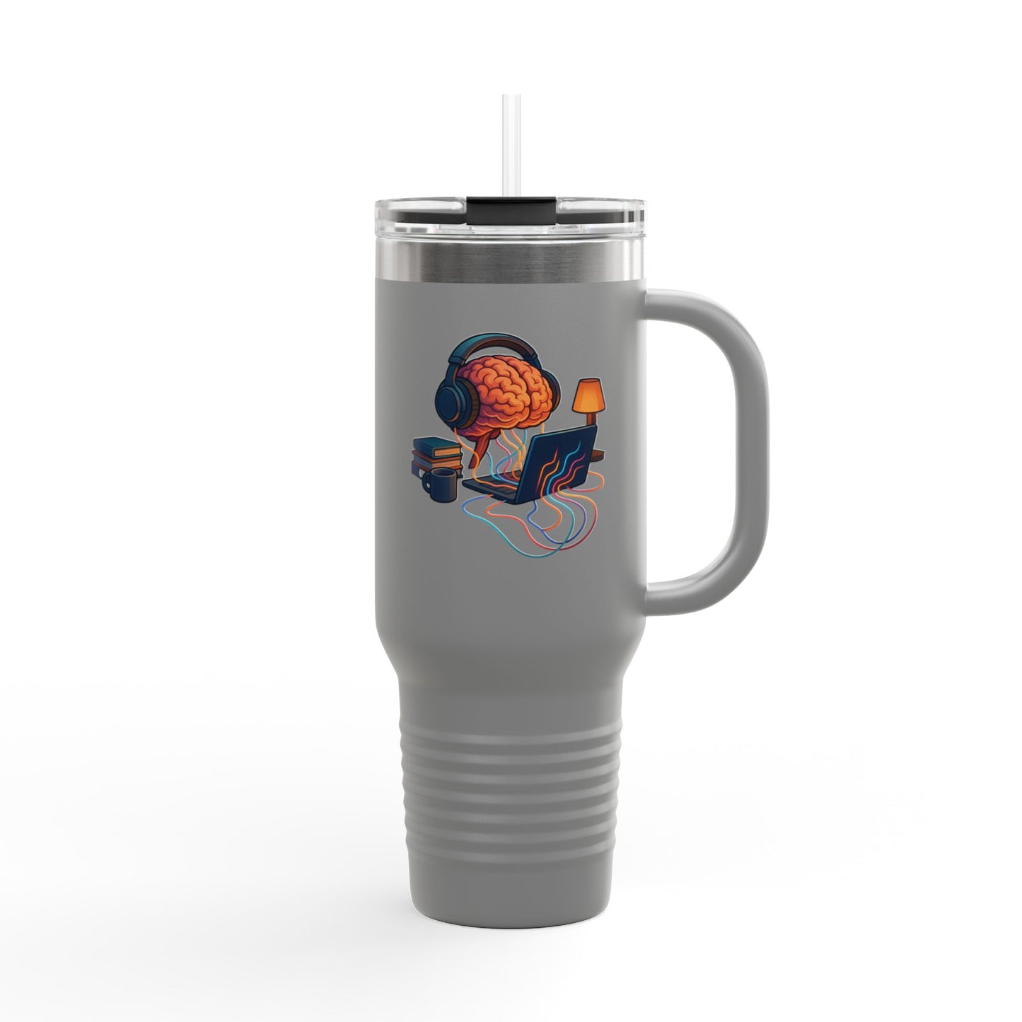 40oz Premium Insulated Travel Mug – Stainless Steel with Straw & Lid