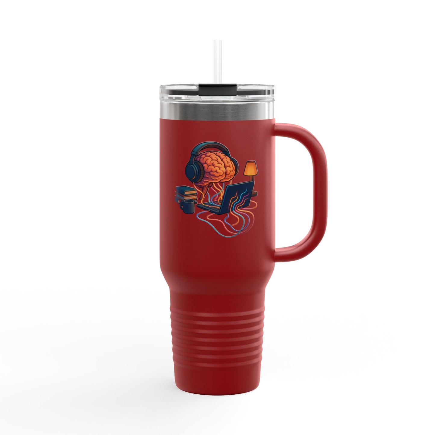 40oz Premium Insulated Travel Mug – Stainless Steel with Straw & Lid