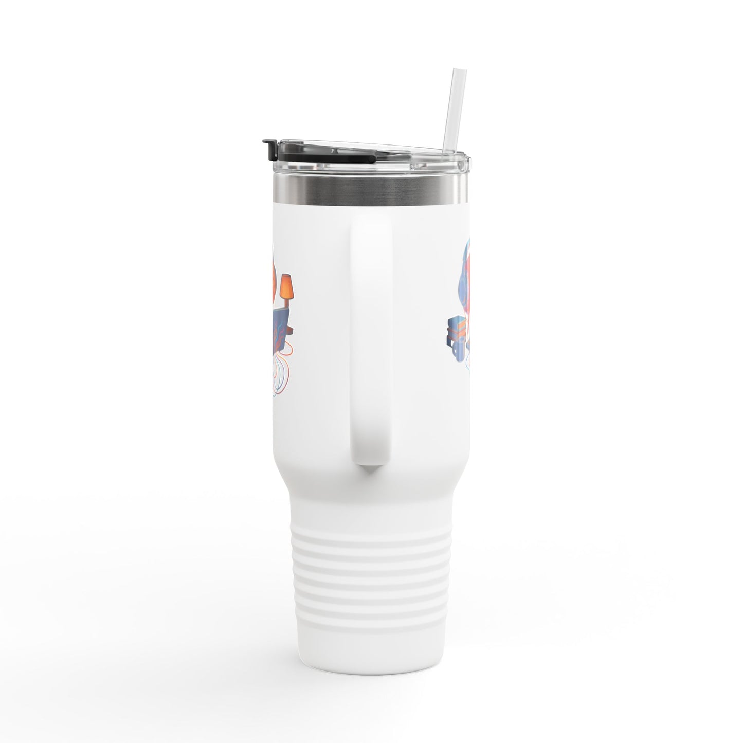 40oz Premium Insulated Travel Mug – Stainless Steel with Straw & Lid