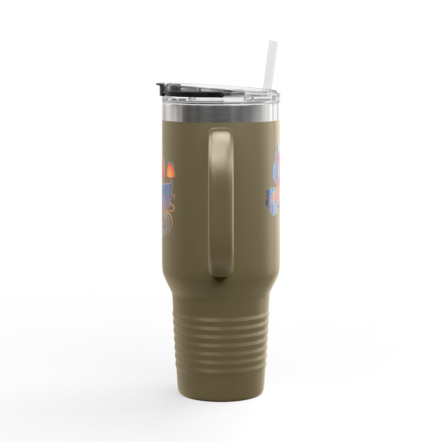 40oz Premium Insulated Travel Mug – Stainless Steel with Straw & Lid