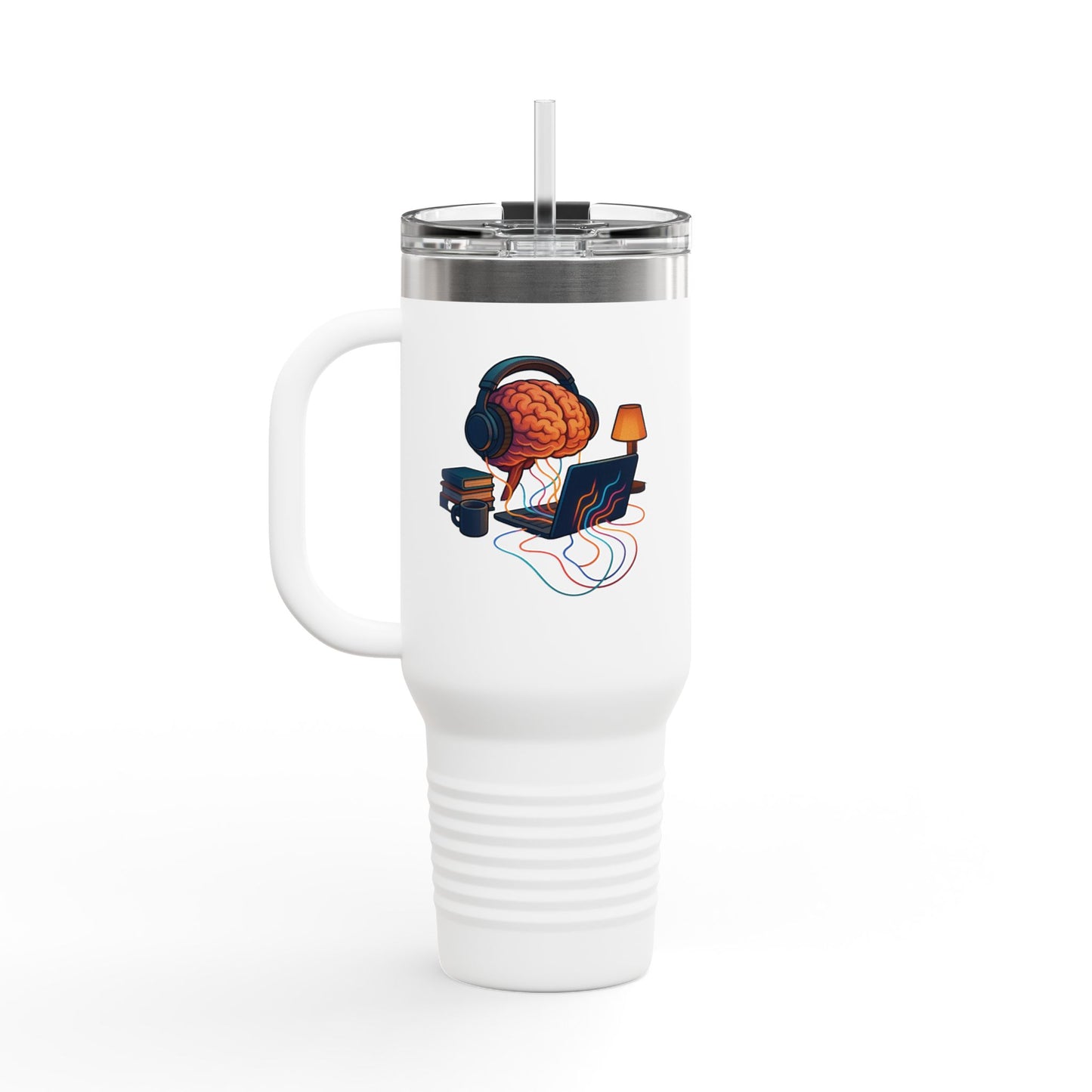 40oz Premium Insulated Travel Mug – Stainless Steel with Straw & Lid
