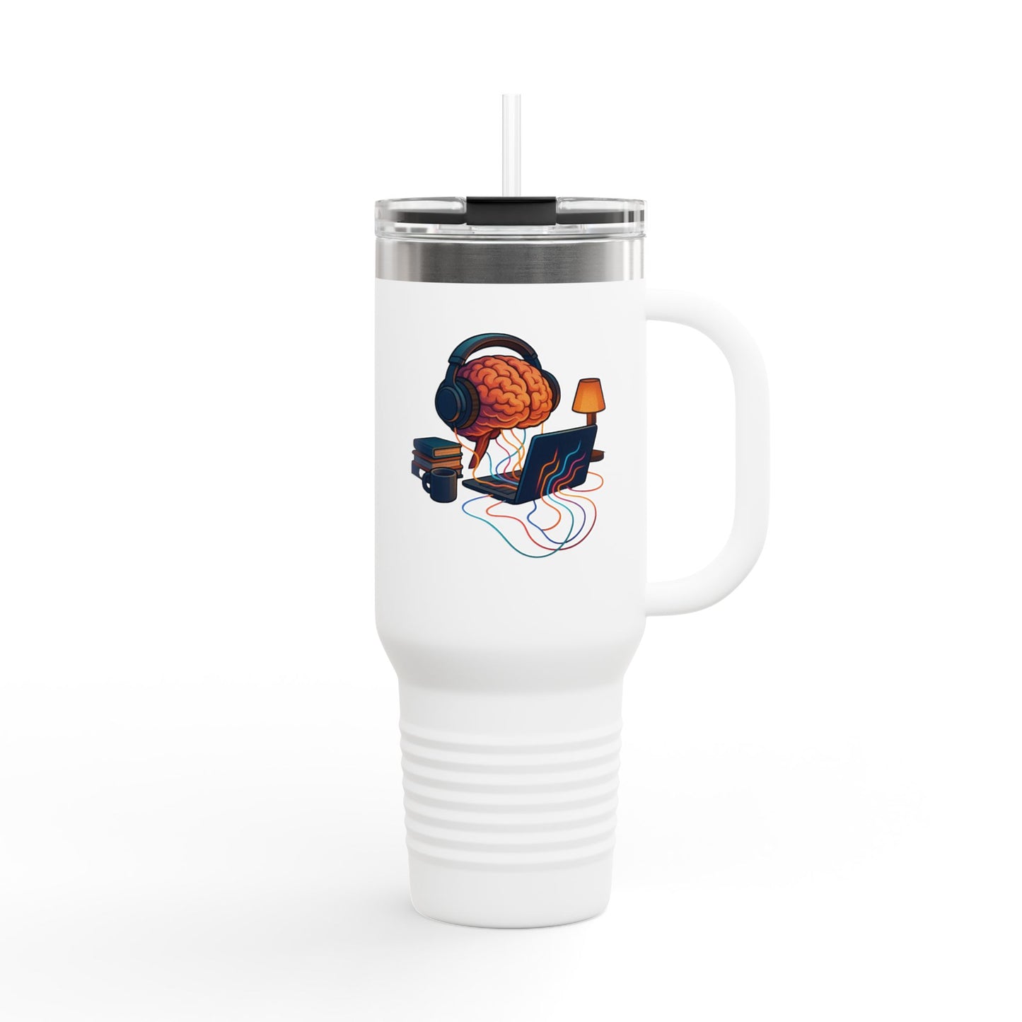 40oz Premium Insulated Travel Mug – Stainless Steel with Straw & Lid