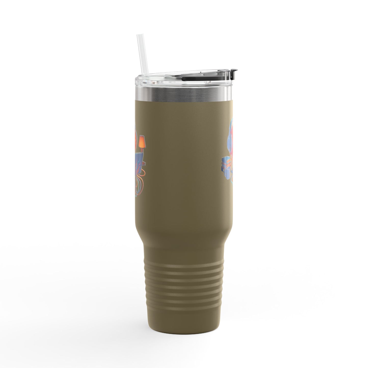 40oz Premium Insulated Travel Mug – Stainless Steel with Straw & Lid