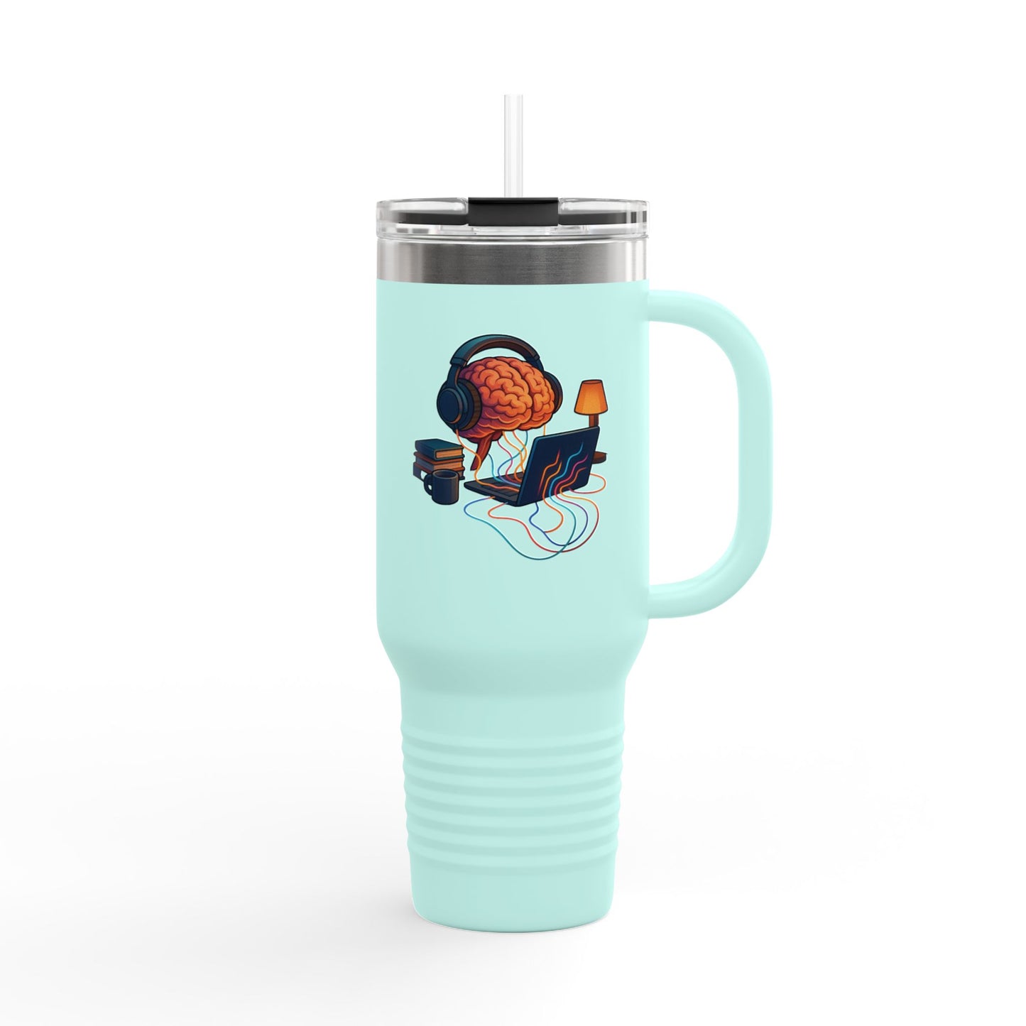 40oz Premium Insulated Travel Mug – Stainless Steel with Straw & Lid