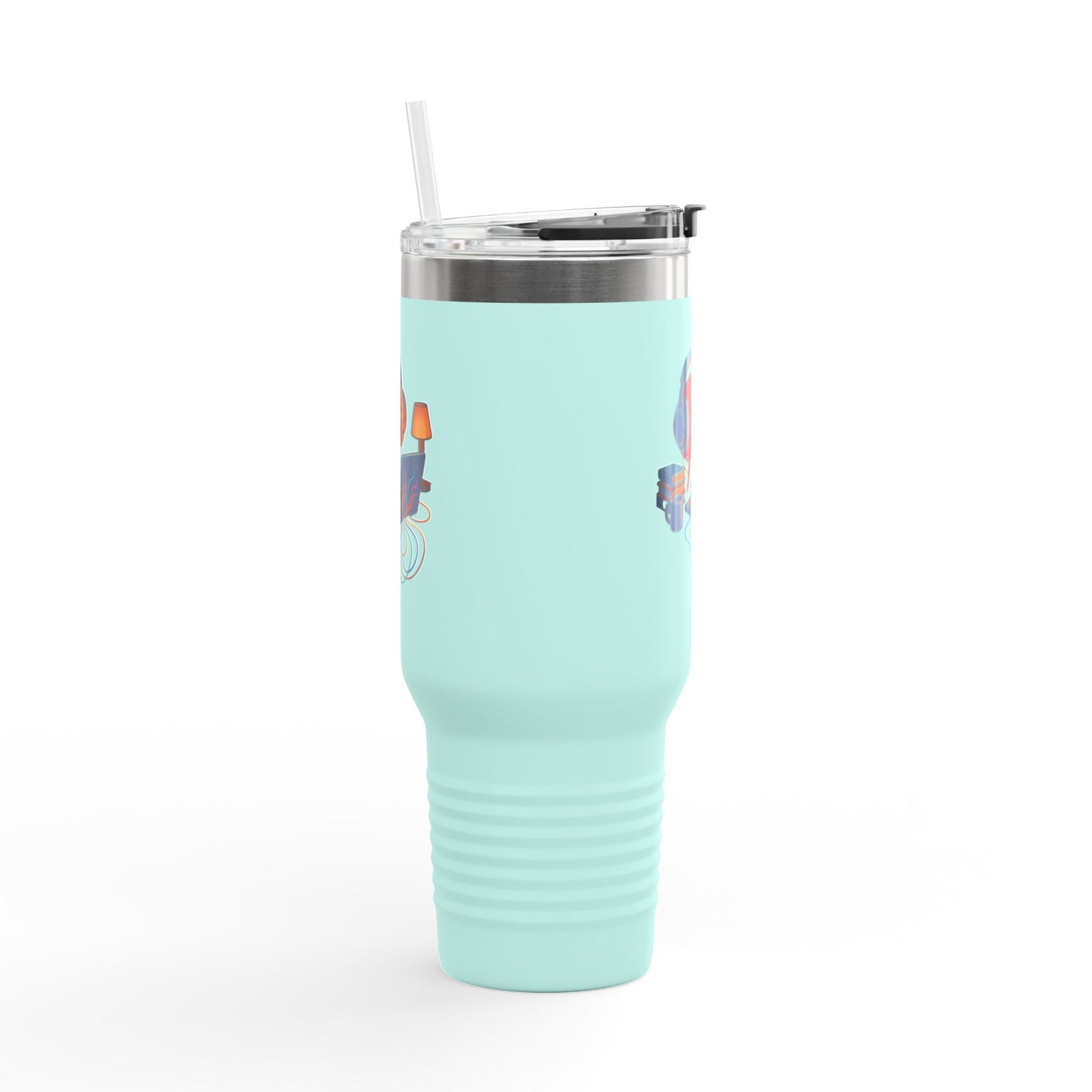 40oz Premium Insulated Travel Mug – Stainless Steel with Straw & Lid