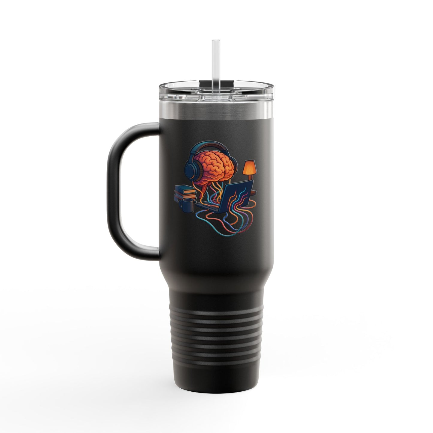 40oz Premium Insulated Travel Mug – Stainless Steel with Straw & Lid