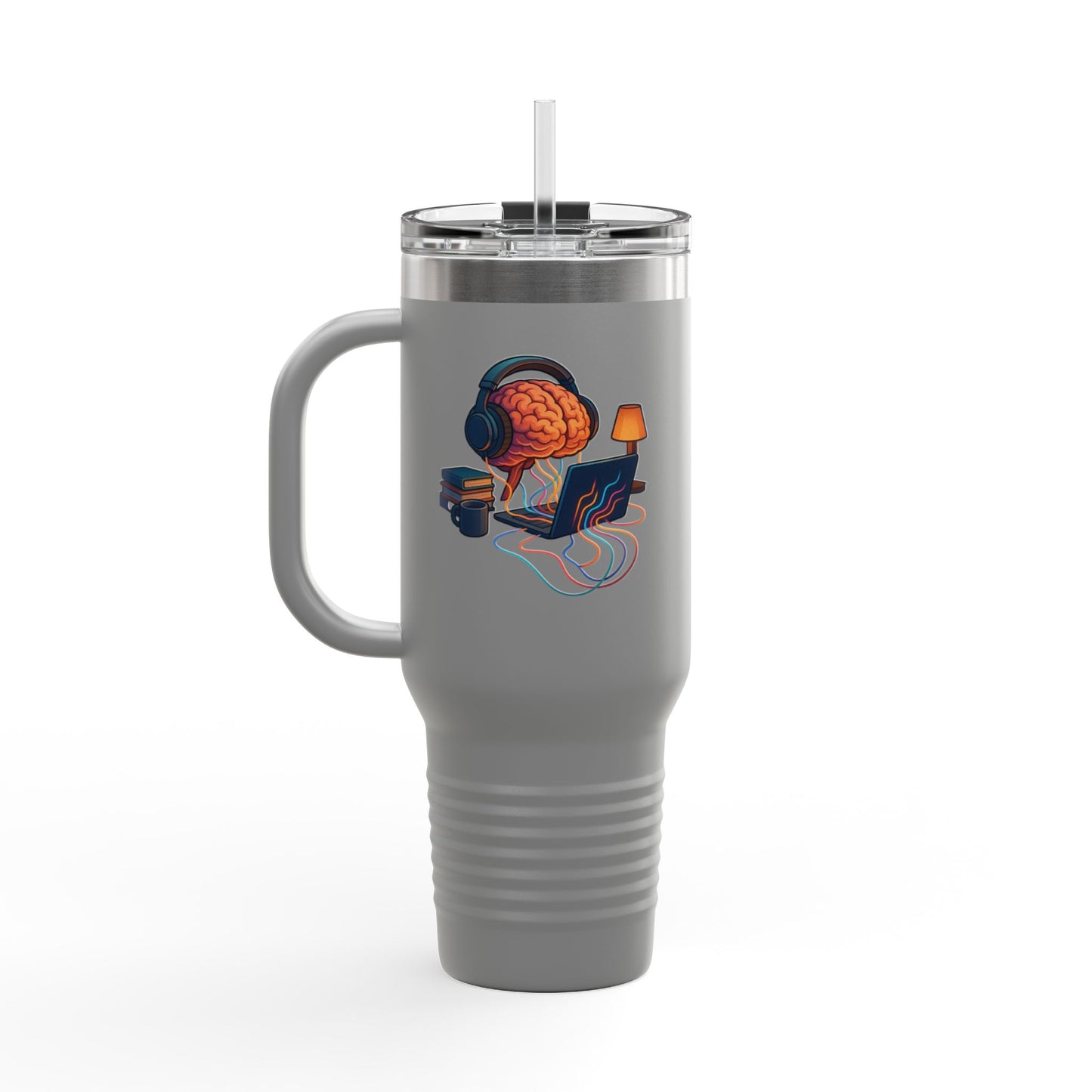 40oz Premium Insulated Travel Mug – Stainless Steel with Straw & Lid