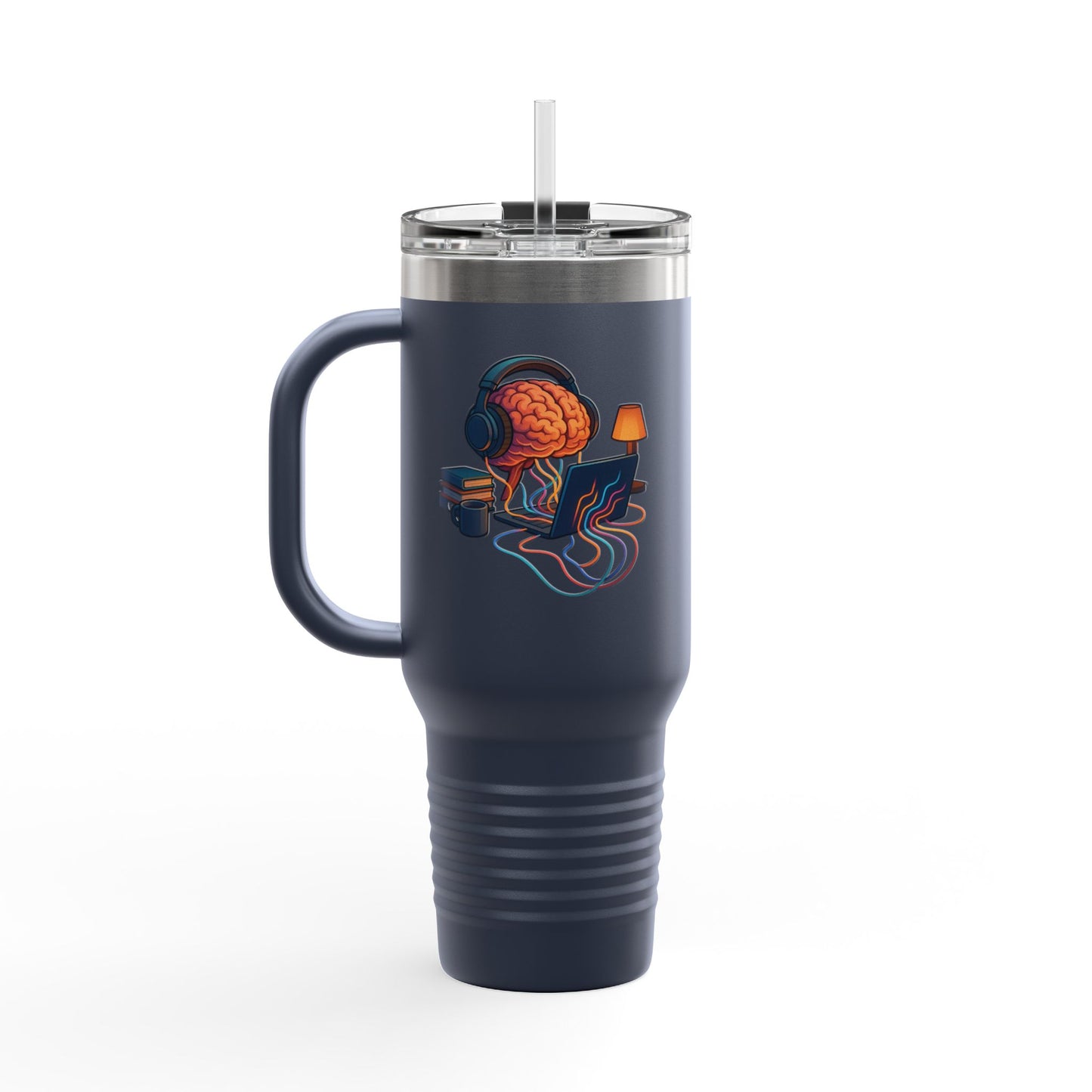 40oz Premium Insulated Travel Mug – Stainless Steel with Straw & Lid