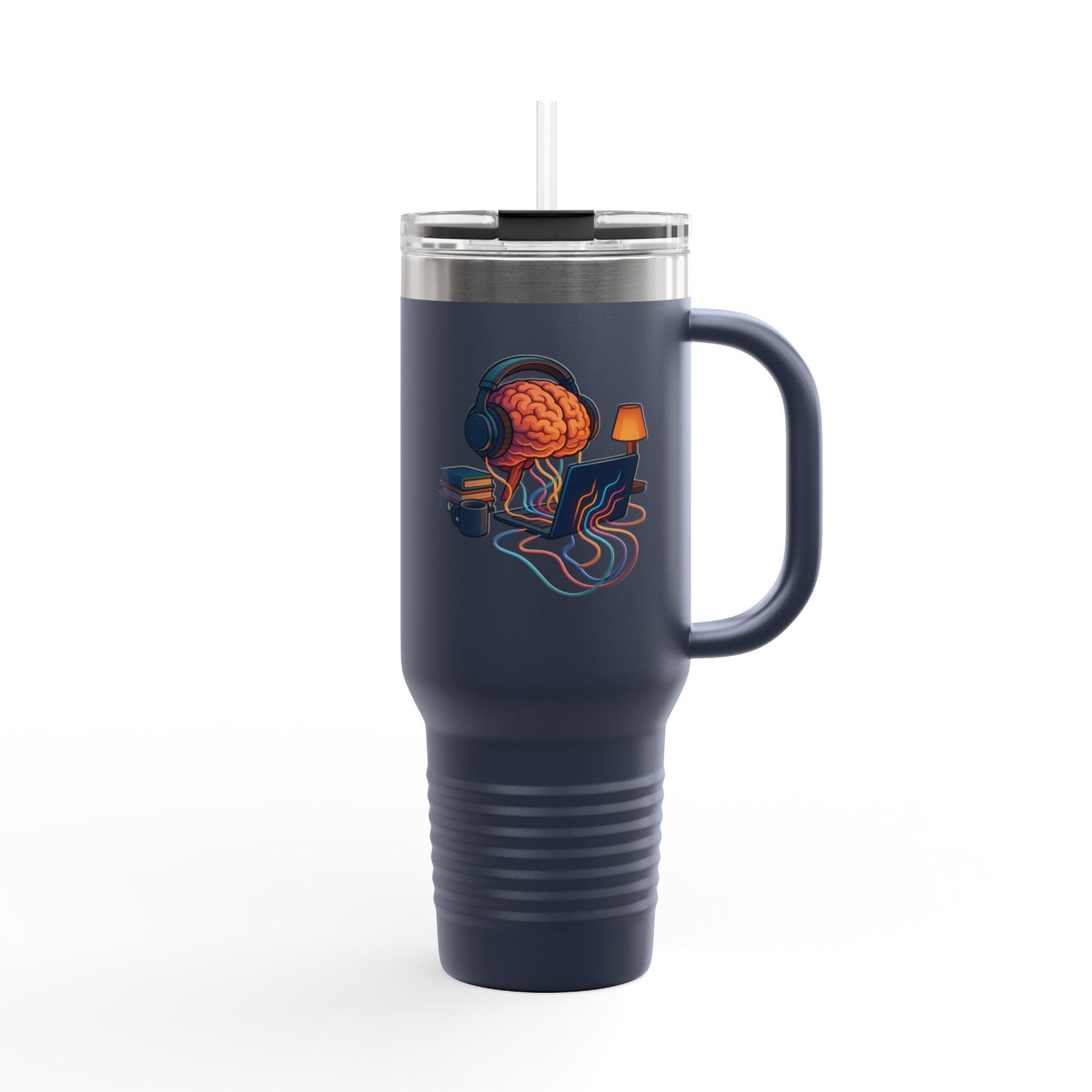 40oz Premium Insulated Travel Mug – Stainless Steel with Straw & Lid