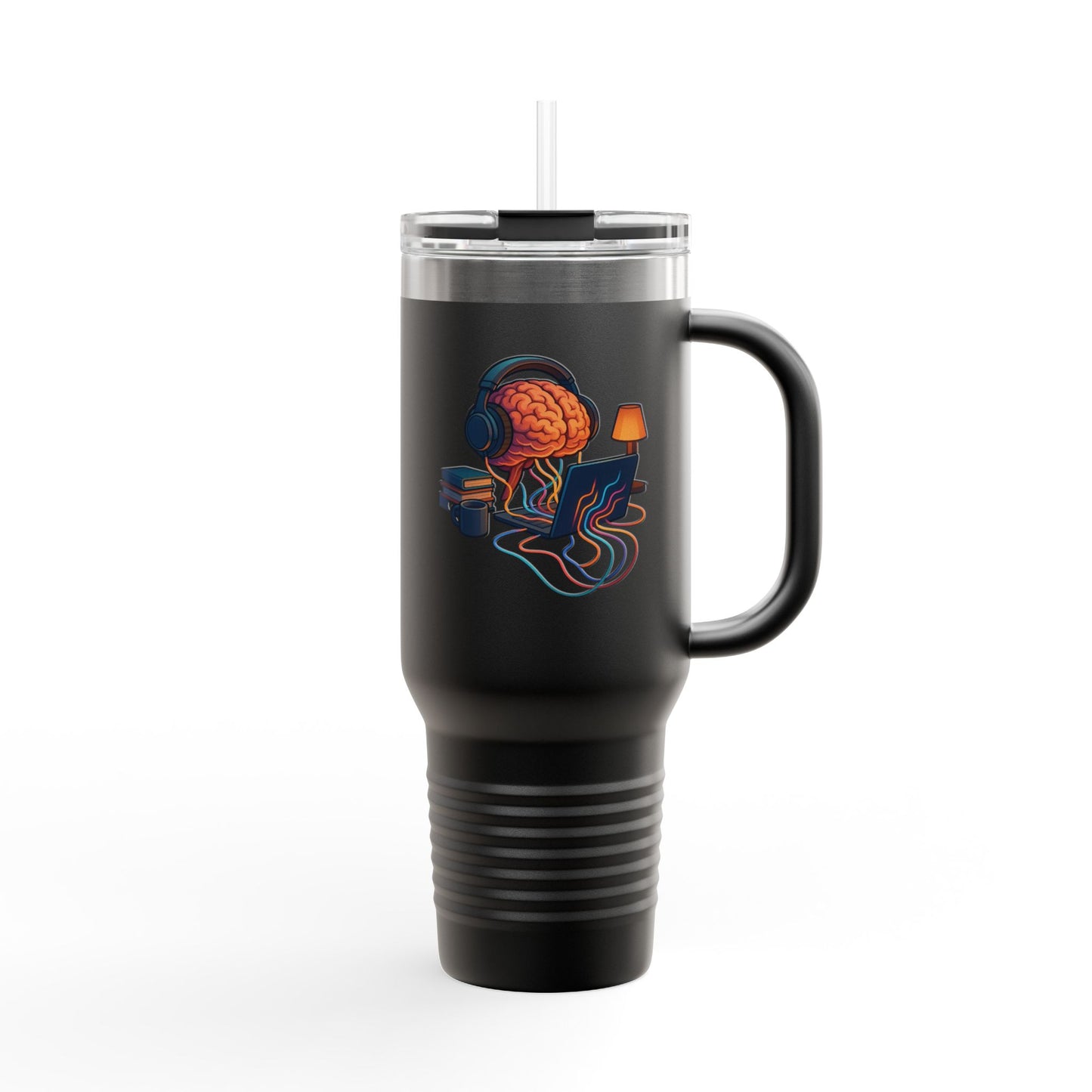 40oz Premium Insulated Travel Mug – Stainless Steel with Straw & Lid